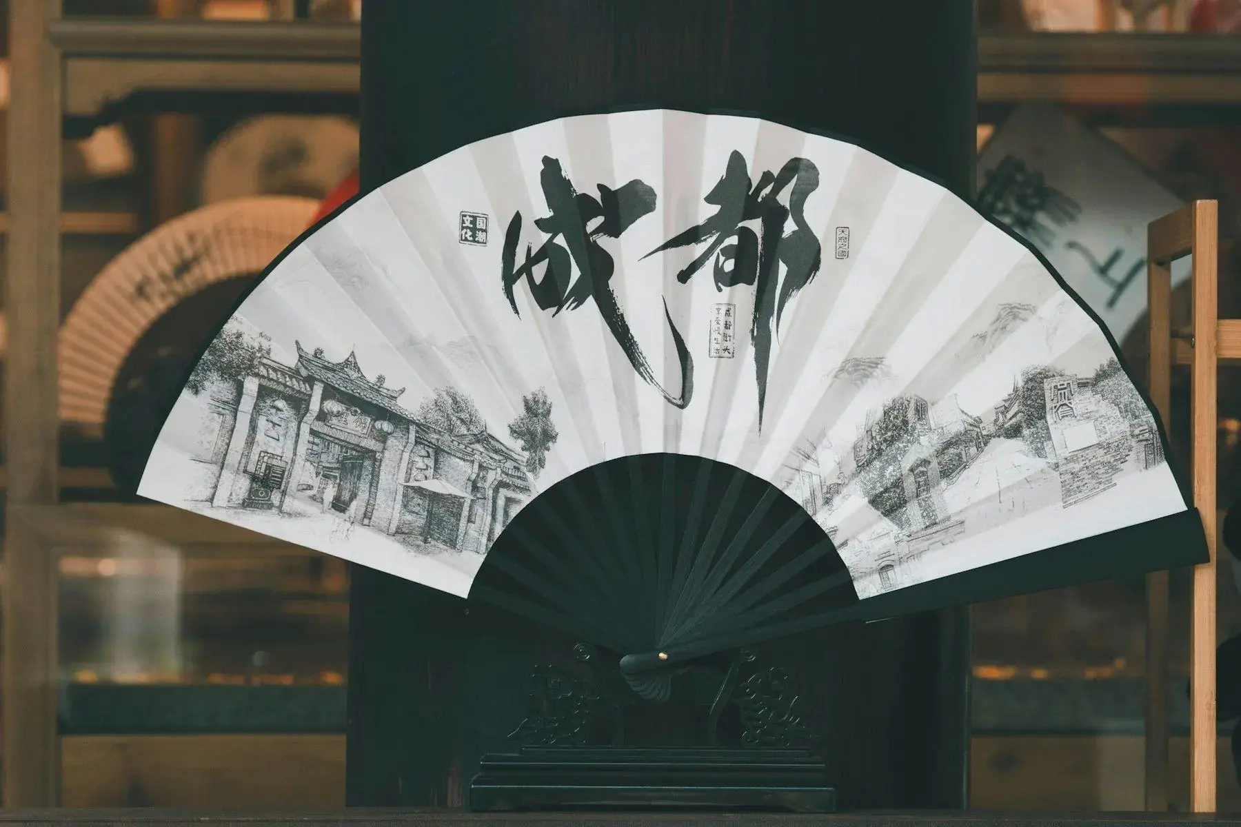 Antique fans and curios