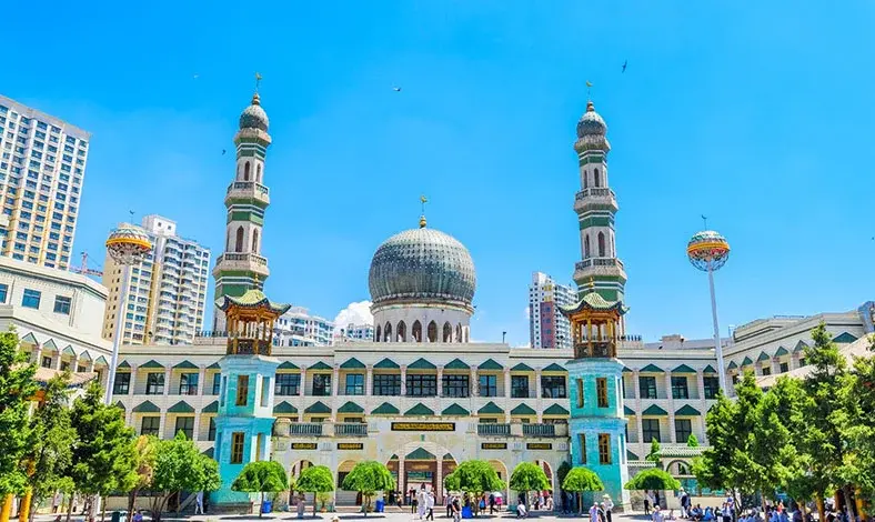 The Dongguan Grand Mosque in Xining's Muslim Quarter