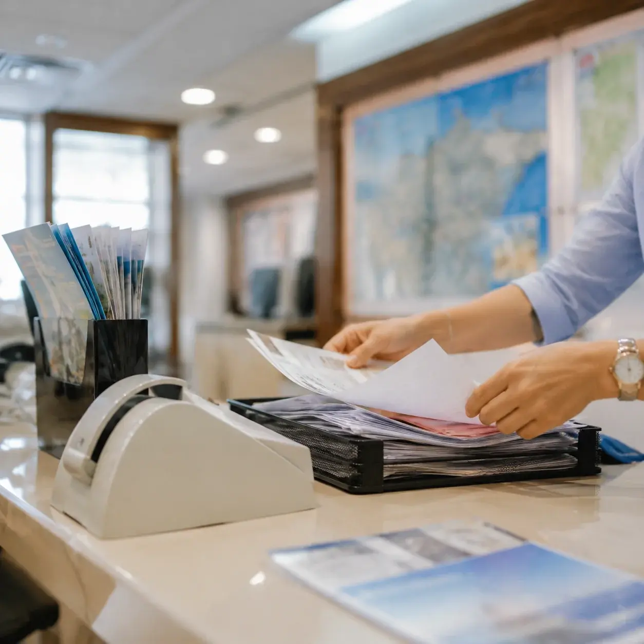 An agency service desk — renewal and lost-permit replacement run on different tiers and timelines