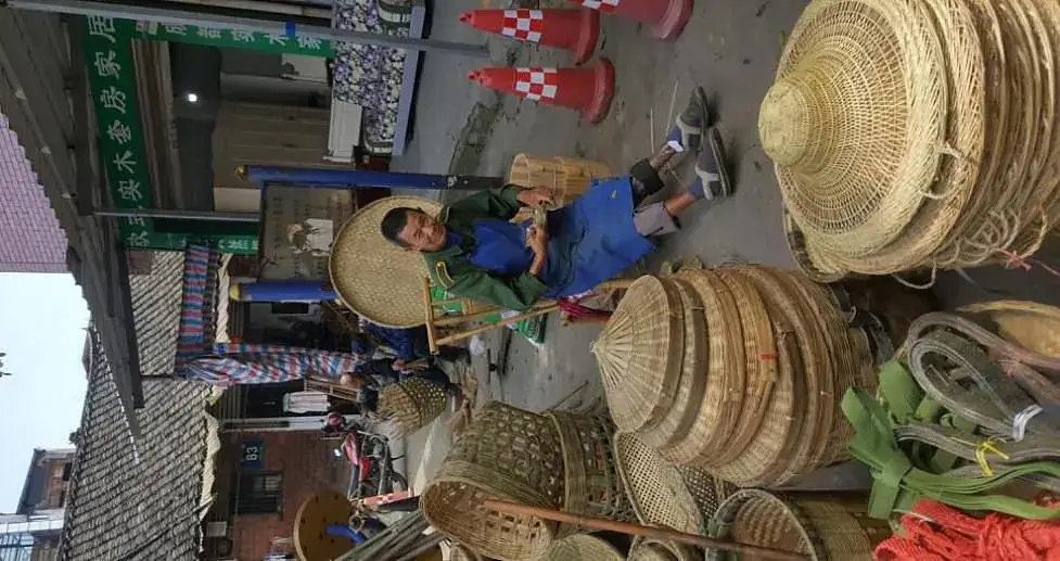 A bamboo workshop full of baskets