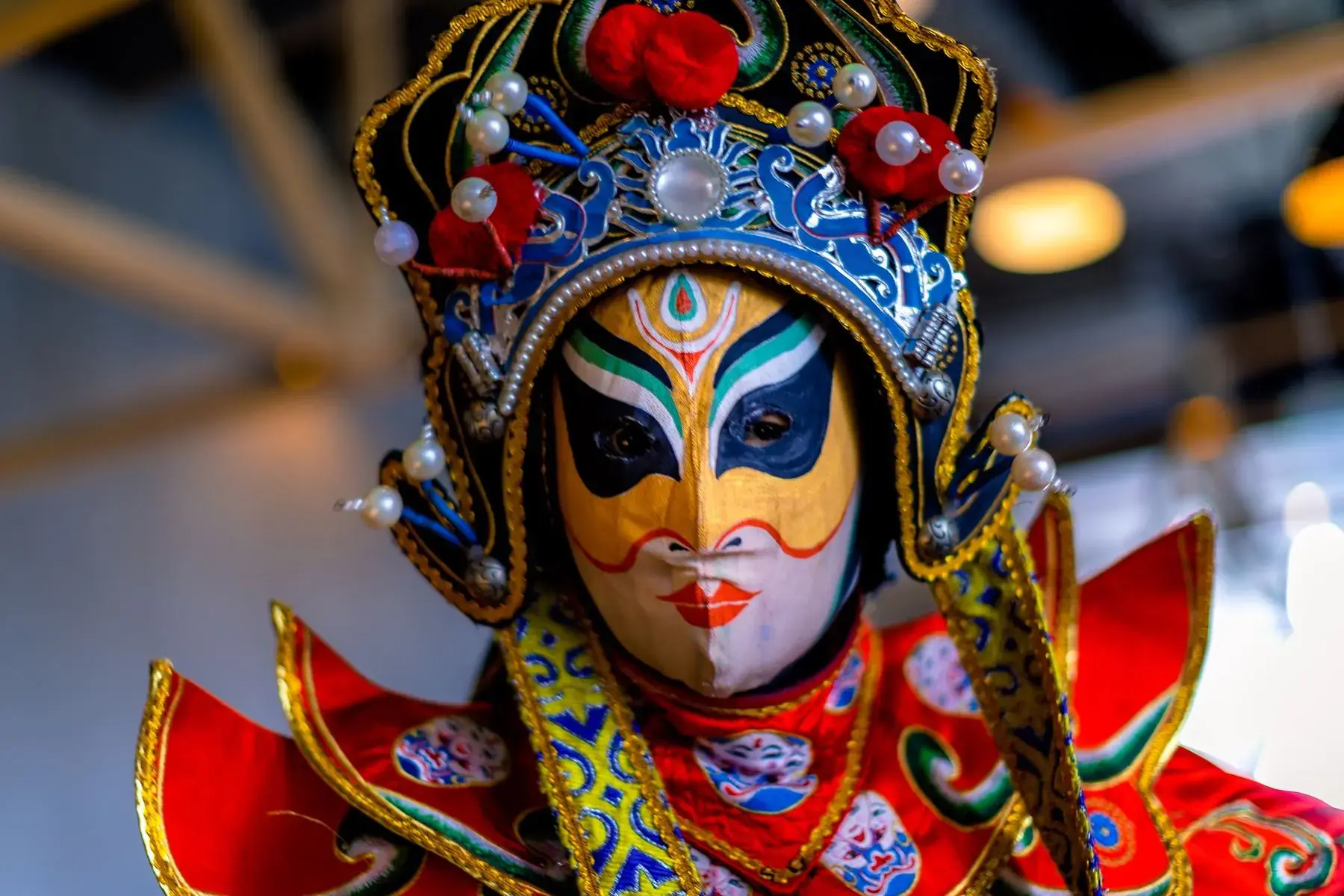 A painted Sichuan opera face mask