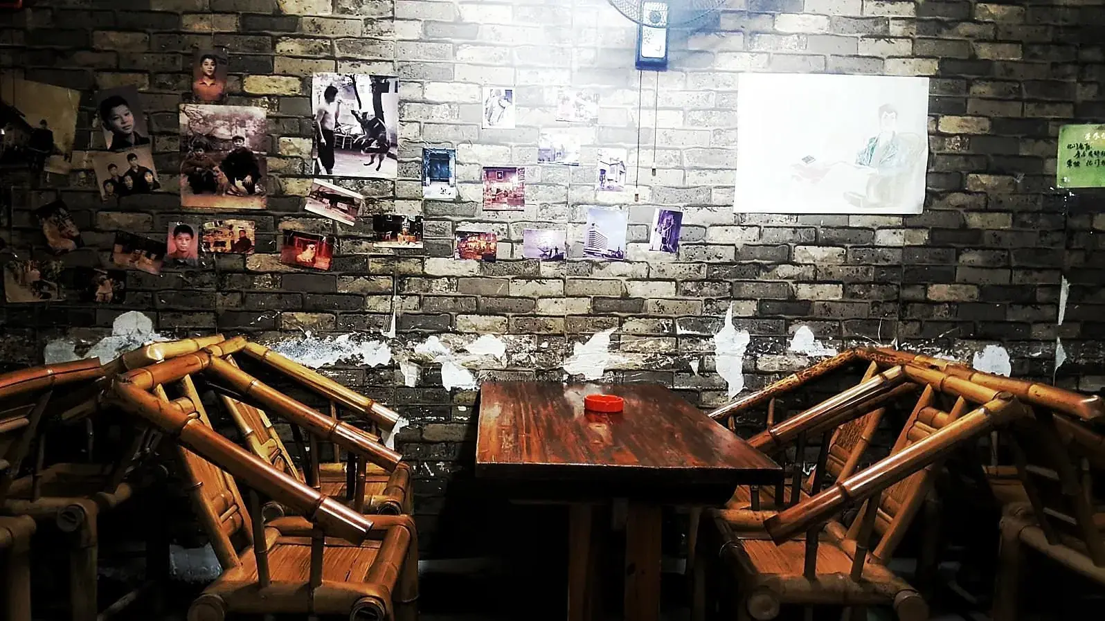 Old wooden furniture in a traditional teahouse