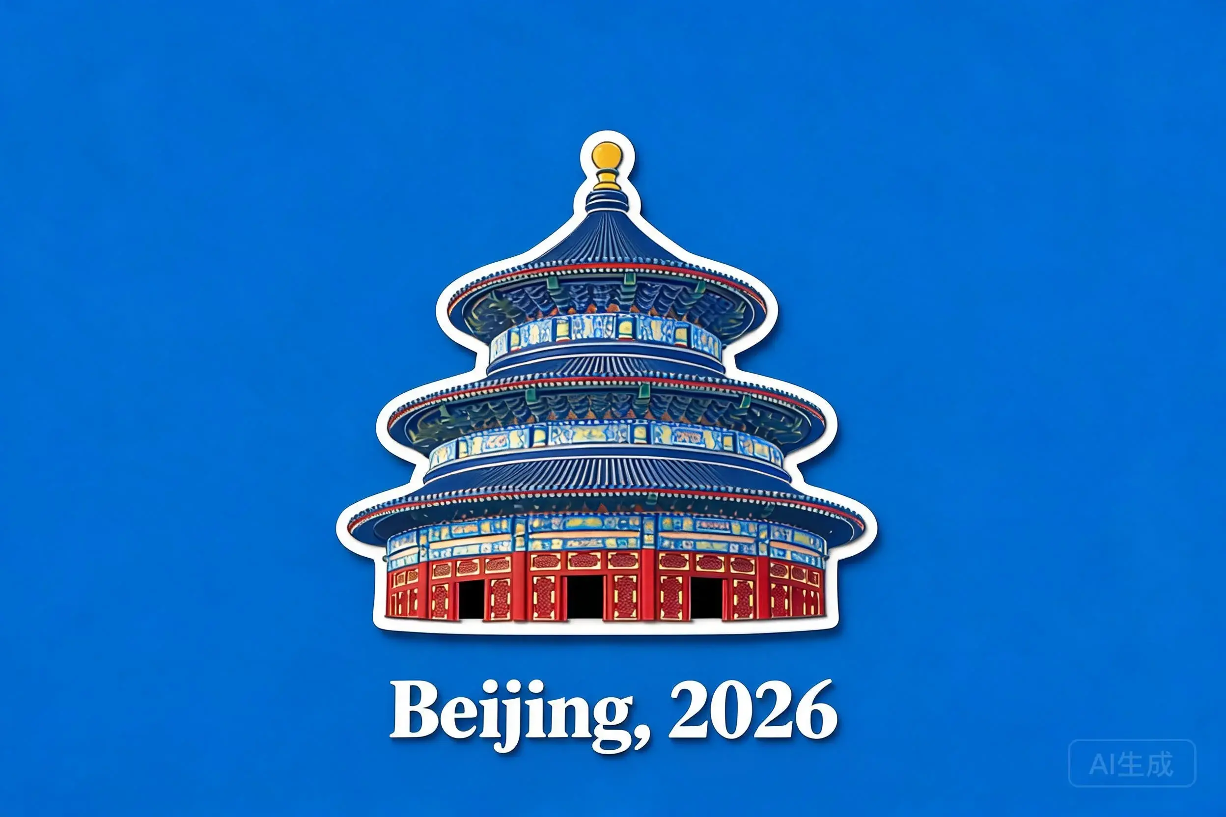 Fridge magnet travel poster of the Temple of Heaven, Beijing 2026