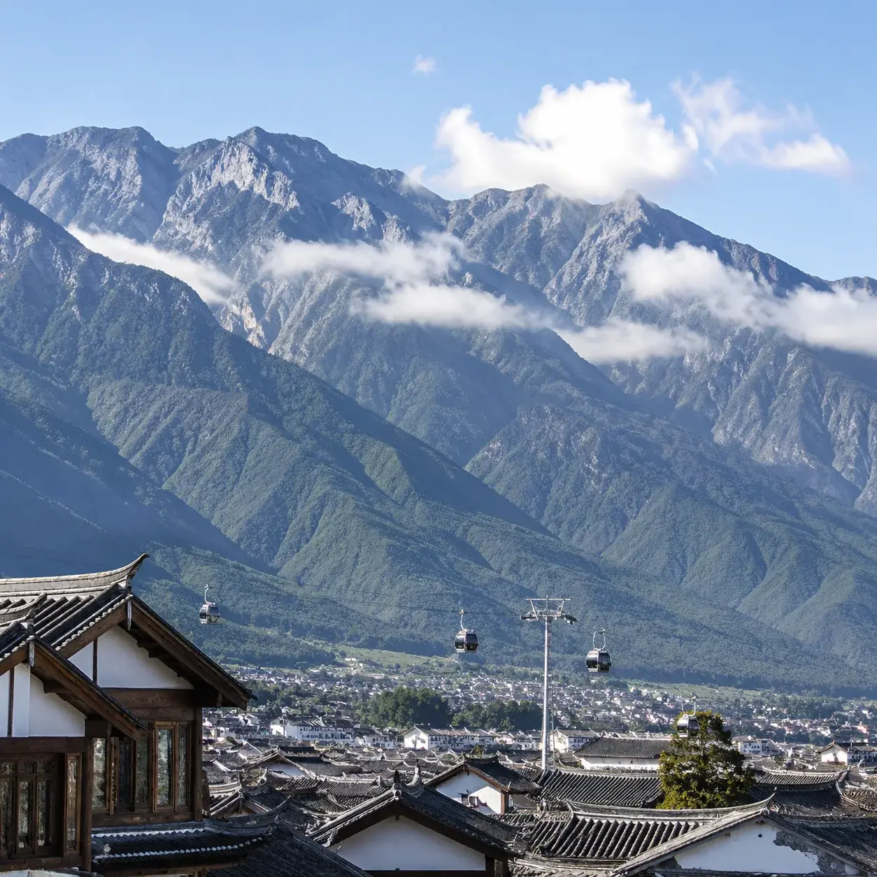 The Cangshan mountains rising above Dali old town