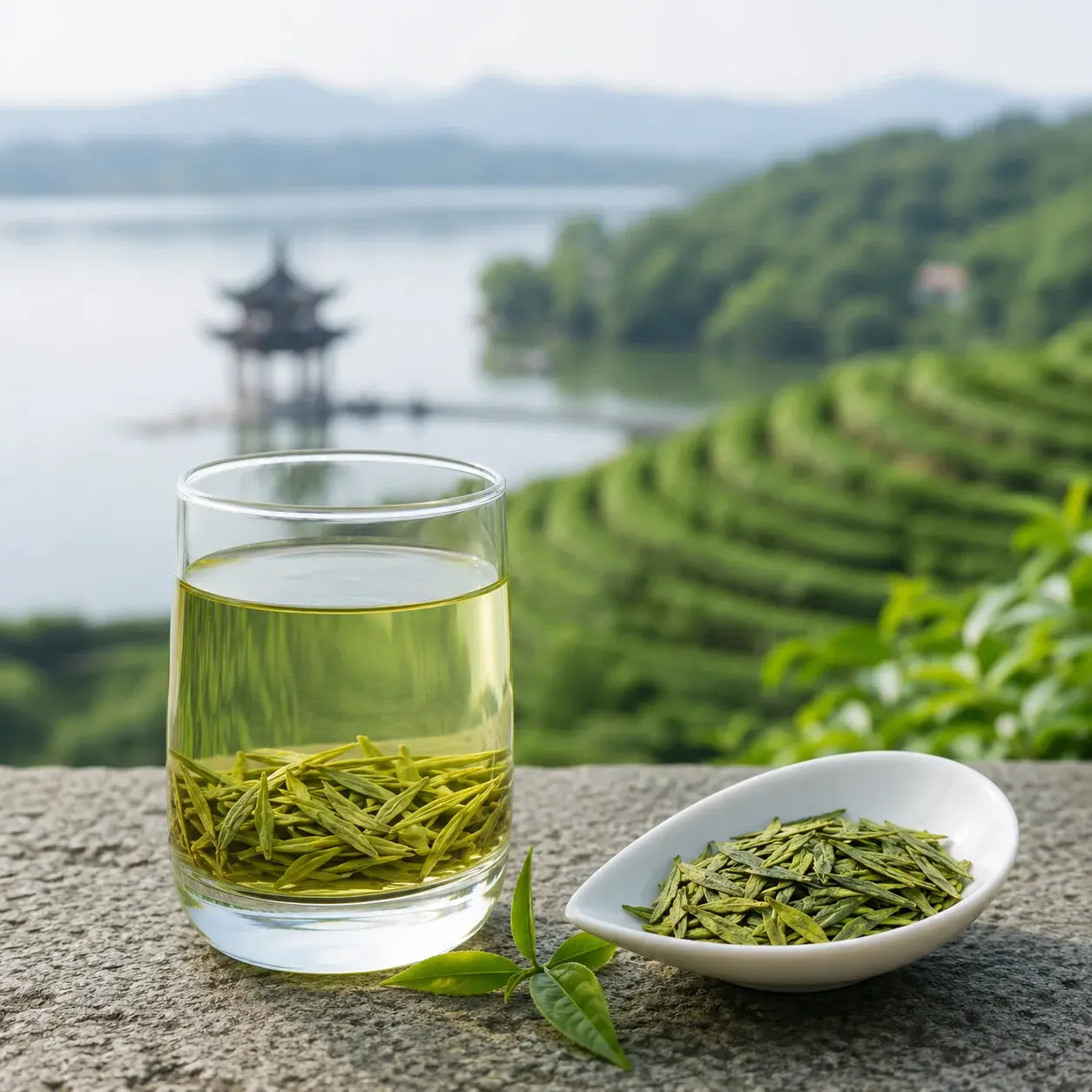 Longjing green tea by West Lake