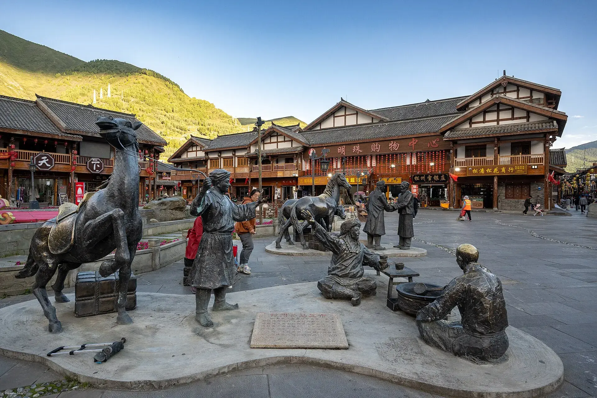The timber streets of Songpan's walled old town