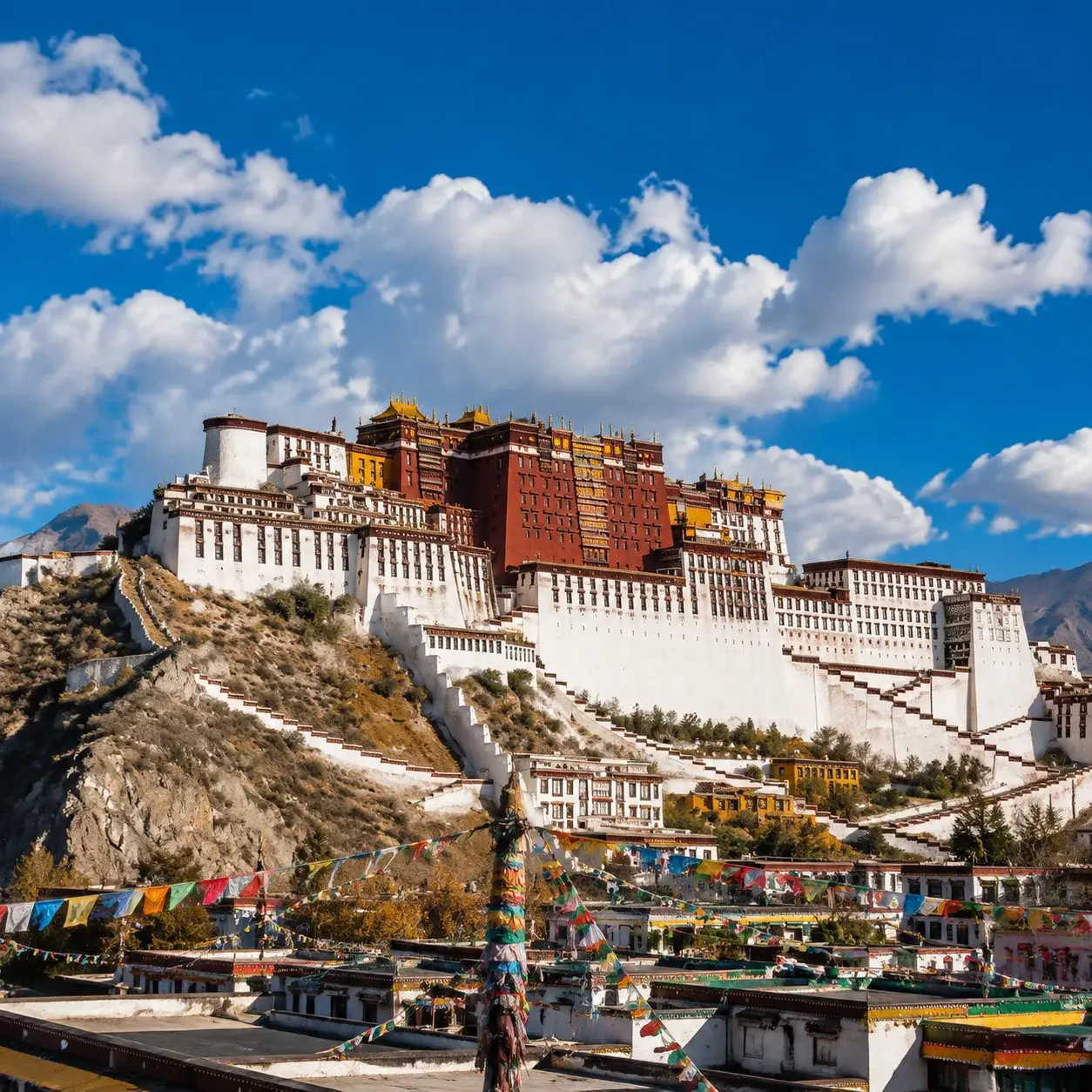 Le palais du Potala à Lhassa — le site à la plus forte valeur parmi les 41 attractions à accès gratuit du Tibet