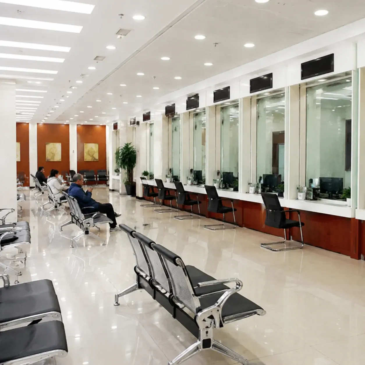 A mainland bank service counter — most banks require an in-branch visit to update permit details