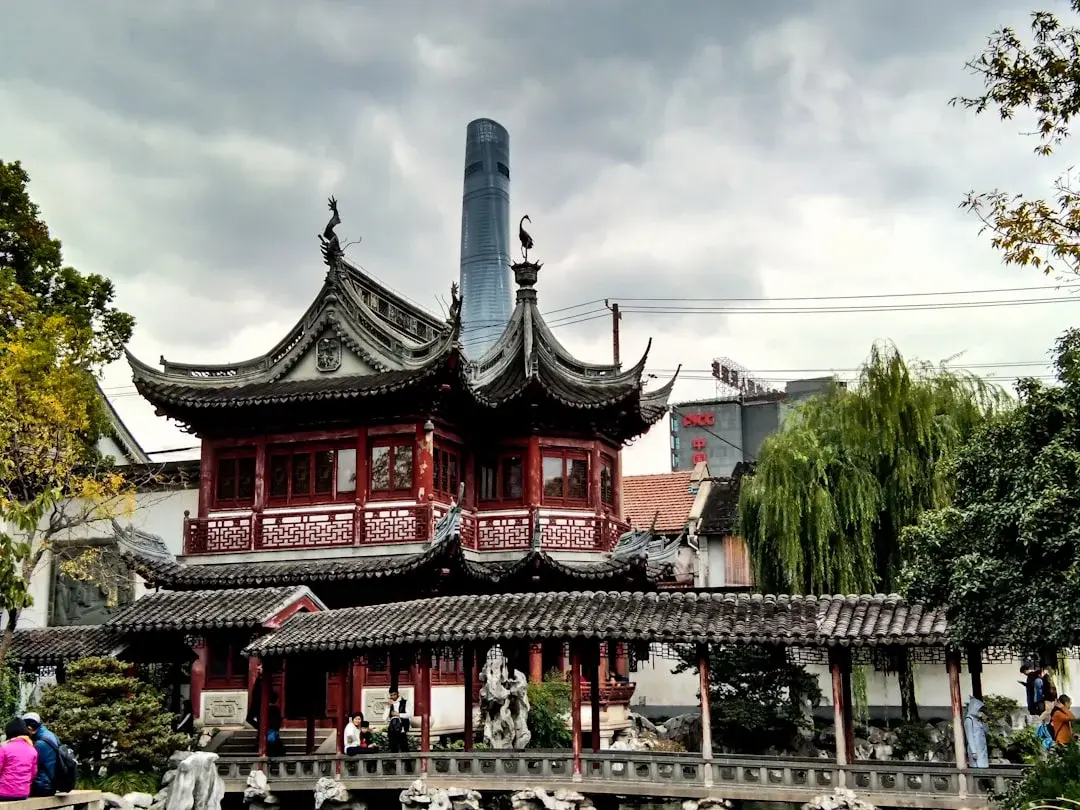 Traditional pavilions and rockeries inside Shanghai's classical Yu Garden