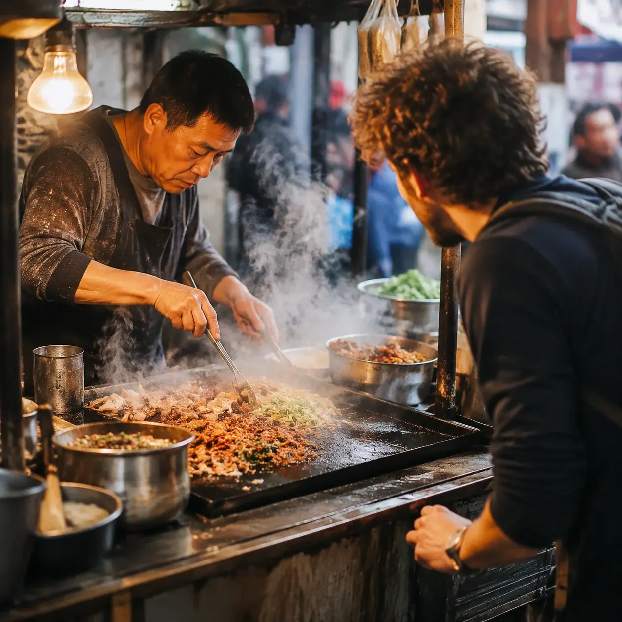 Watching a dish cooked to order on a food tour