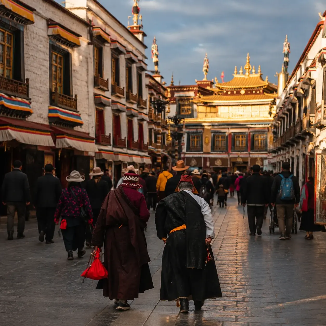 Jokhang-Tempel und Barkhor-Straße in Lhasa – zwei der fünf kostenfrei zugänglichen 5A-Stätten Tibets befinden sich hier