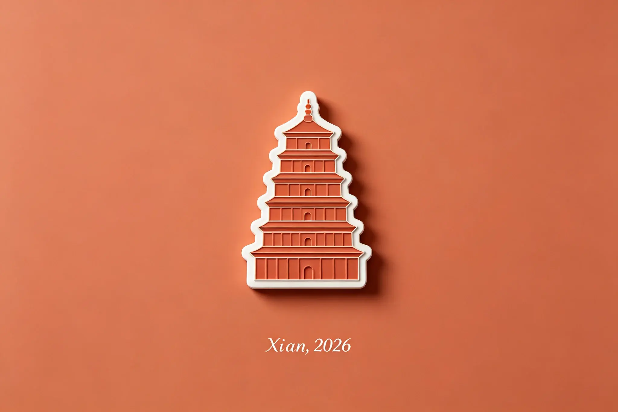 Fridge magnet travel poster of Xi'an, 2026