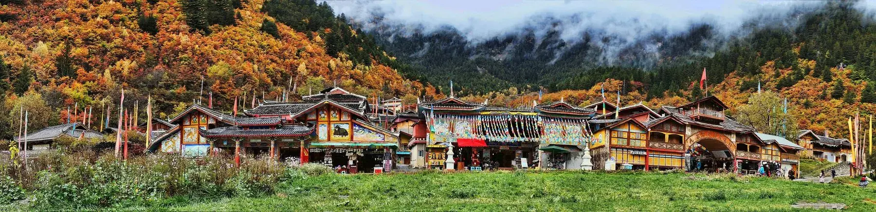 Timber houses stepping up the hillside