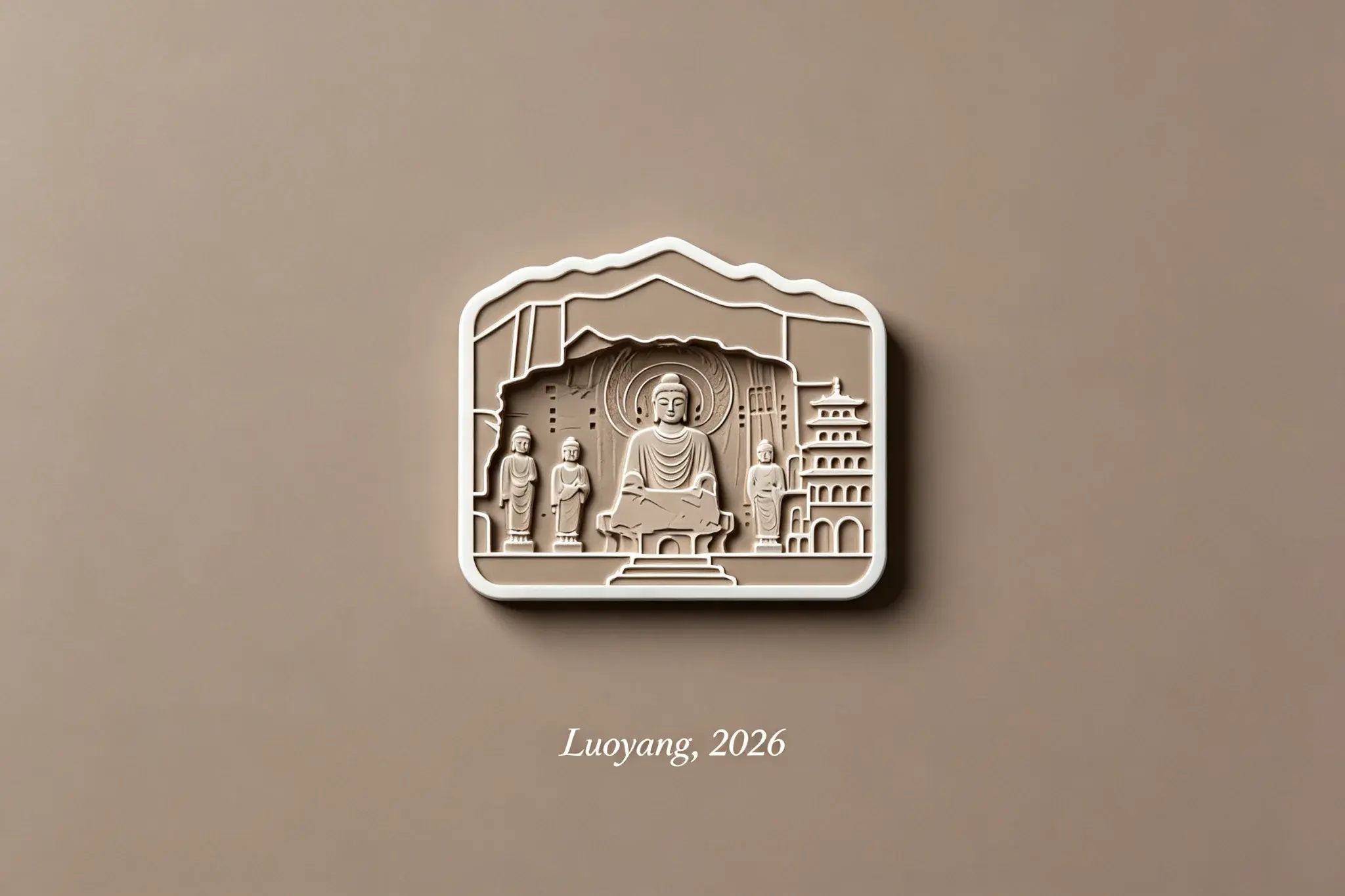 Fridge magnet travel poster of Luoyang, 2026