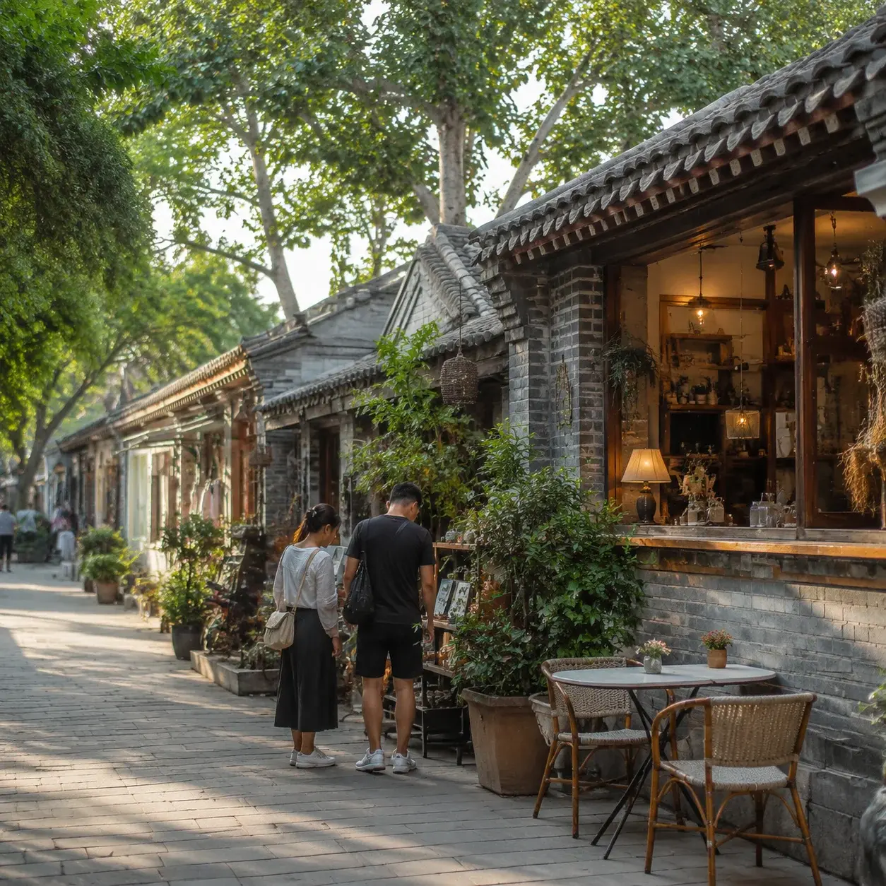Indie café-and-boutique street in Wudaoying Hutong, Beijing