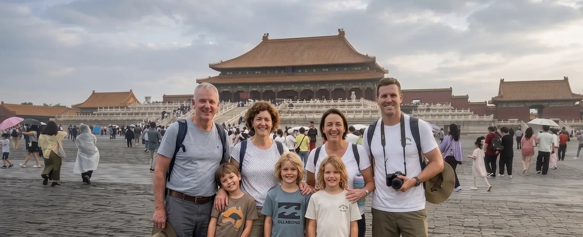 Eine multigenerationale Familie auf Reisen in China