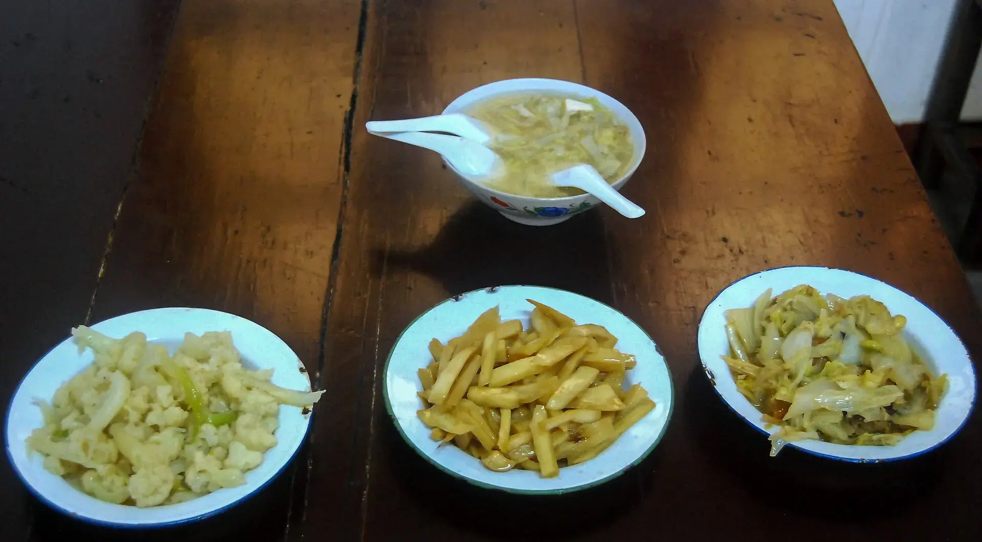 A tray of Chinese temple vegetarian dishes
