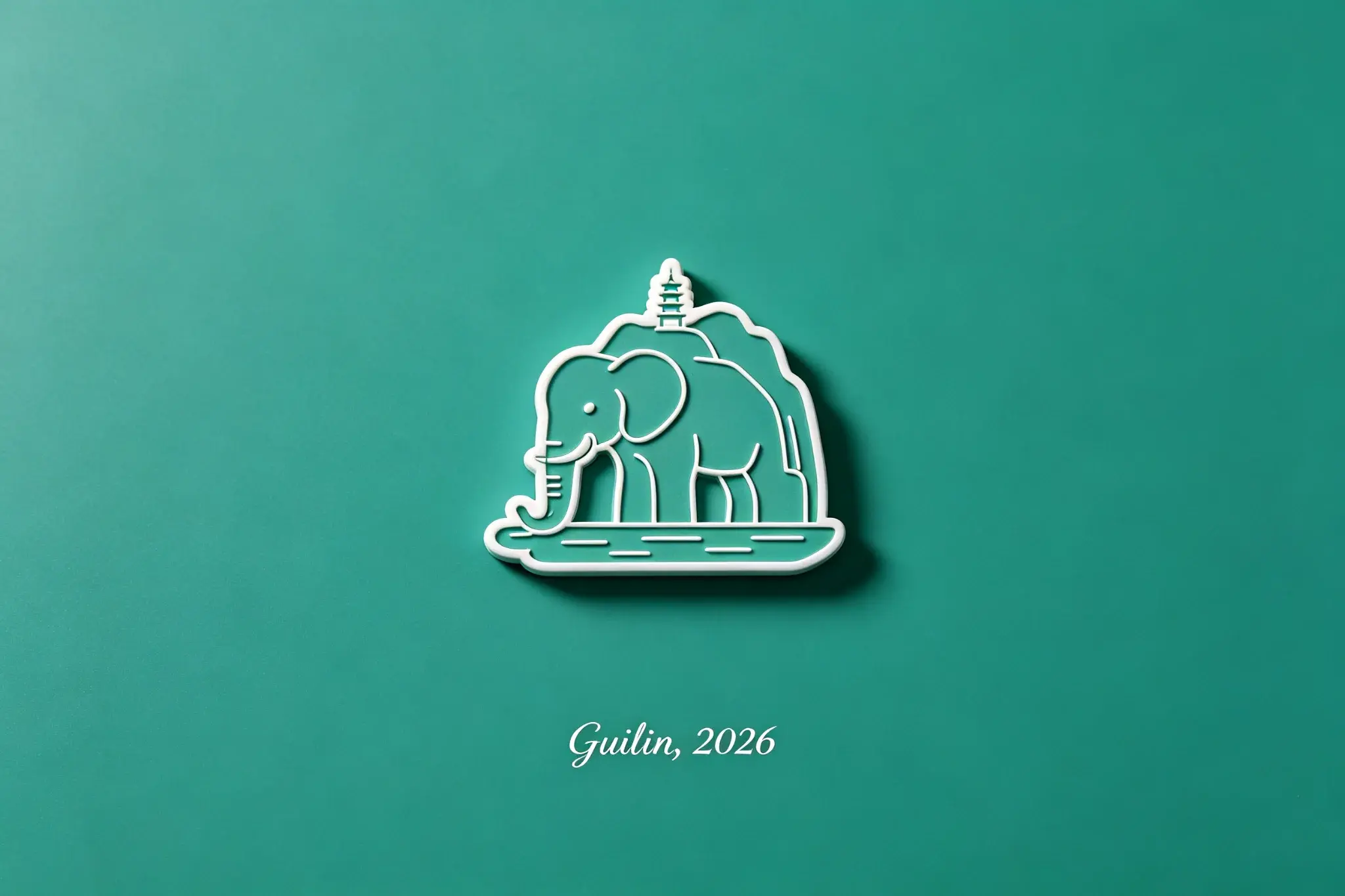Fridge magnet travel poster of Guilin, 2026