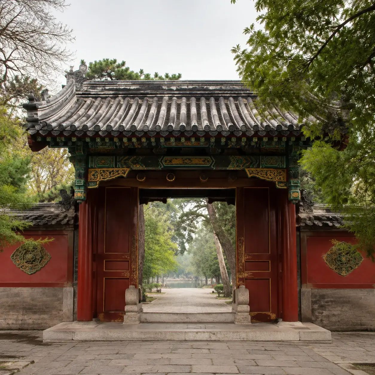 北京頤和園的傳統宮門入口