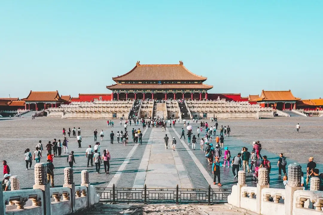 A child exploring the courtyards of the Forbidden City in Beijing