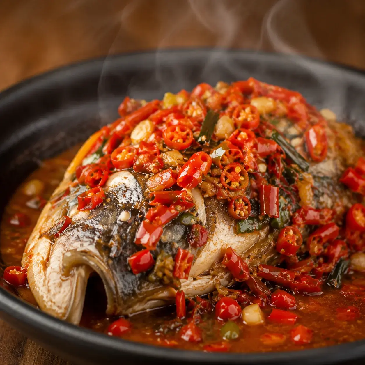 Chopped-chili steamed fish head, a Hunan icon